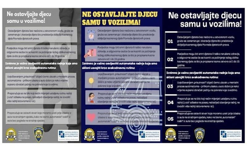 Policía: “No deje a los niños en el vehículo”
