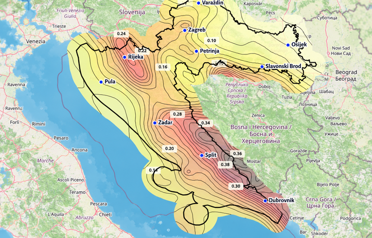 Croacia actualiza su mapa de peligro sísmico